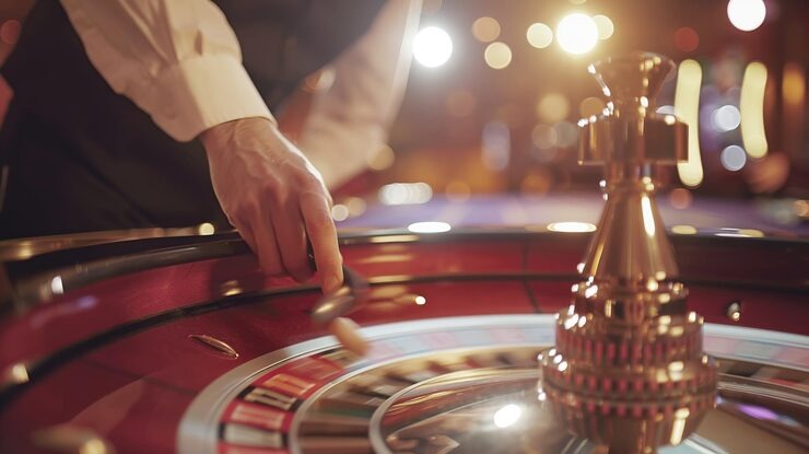 Live dealer casino table on mobile device